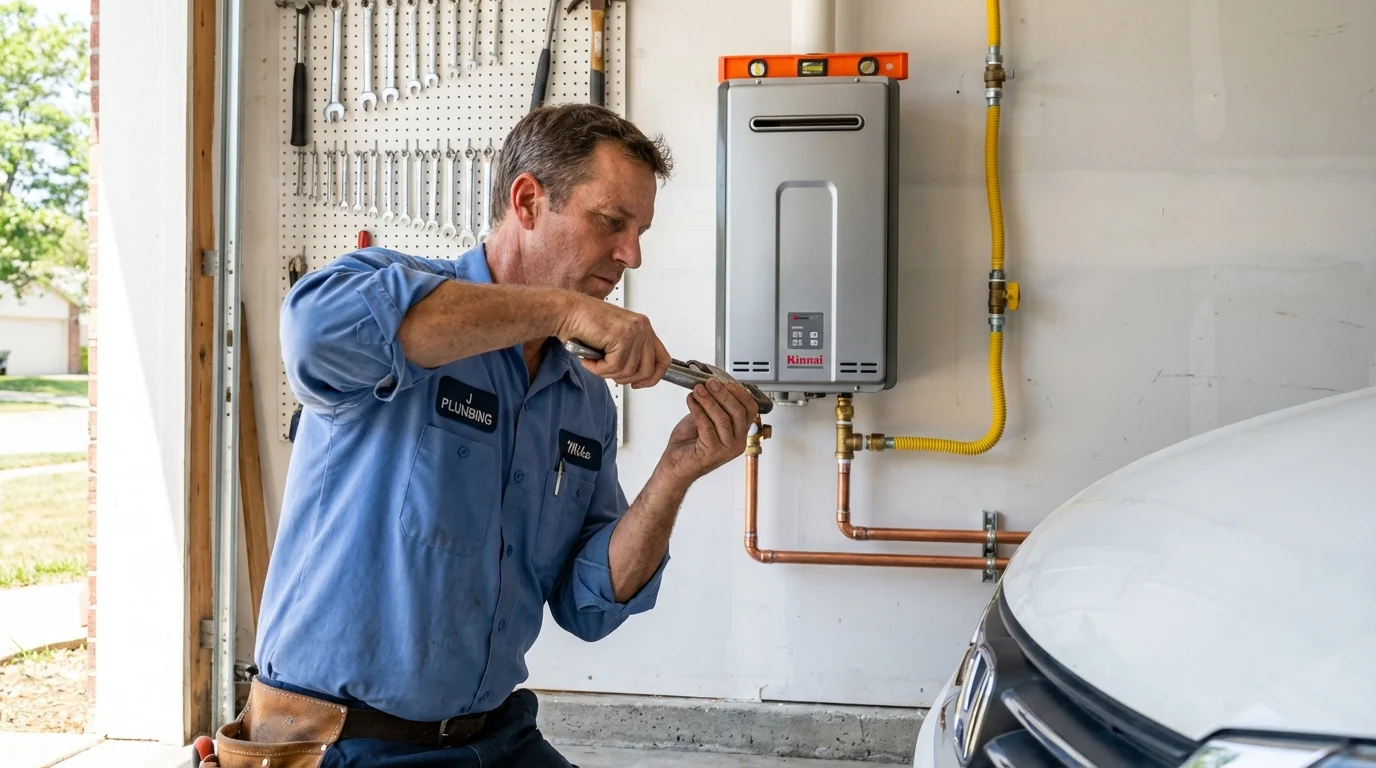 Tankless water heater installation by a Johns Plumbing LLC plumber in Placerville